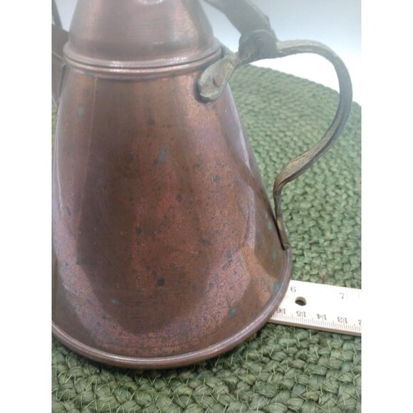 Vintage Copper Pitcher With Brass Handle & Spout Made In Turkey - Picture 6 of 9